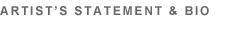 Artist's Statement
